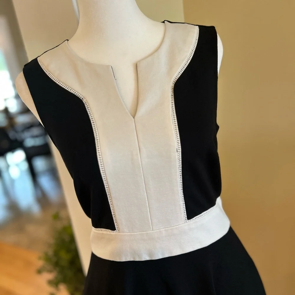 Kate Spade Black and White Colorblock Ponte Women’s Knit Dress
